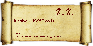 Knabel Károly névjegykártya
