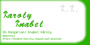 karoly knabel business card
